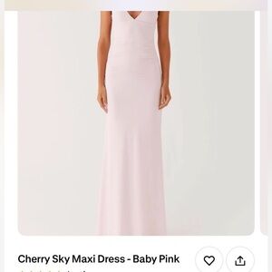 Pepper mayo cherry sky maxi dress light pink size 4
